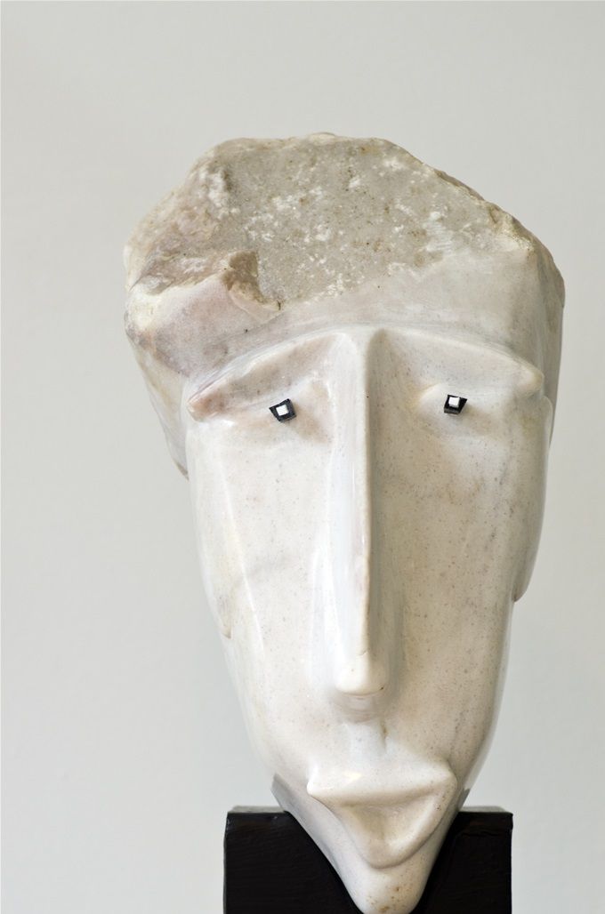 Caricature ,marbre et smalt 60 cm